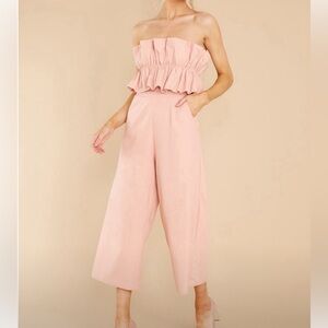 NWOT: Blush ruffle Aura Jumpsuit